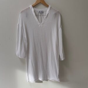 White V-Neck Gauze Michael Stars NWOT Dress/Swimsuit cover up size XS